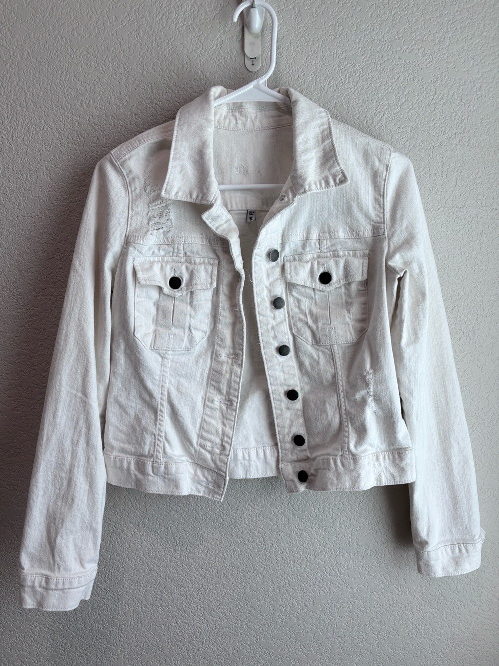 KUT from the Kloth White Cropped Denim Jean Jacket Women’s Size Small